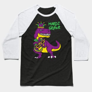 Mardi Grawr T-Rex Dino Baseball T-Shirt